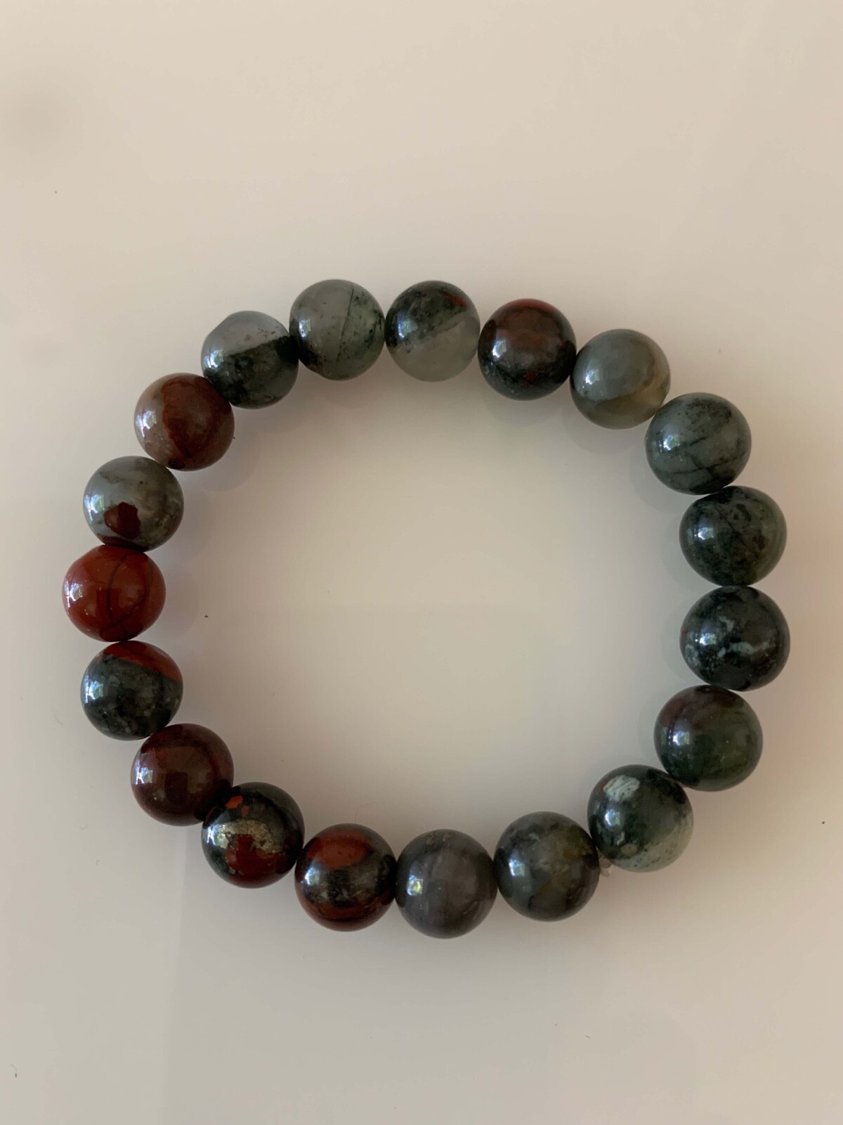 Large 12mm Rare African Bloodstone bracelet Healing Bracelet Yoga bracelet women