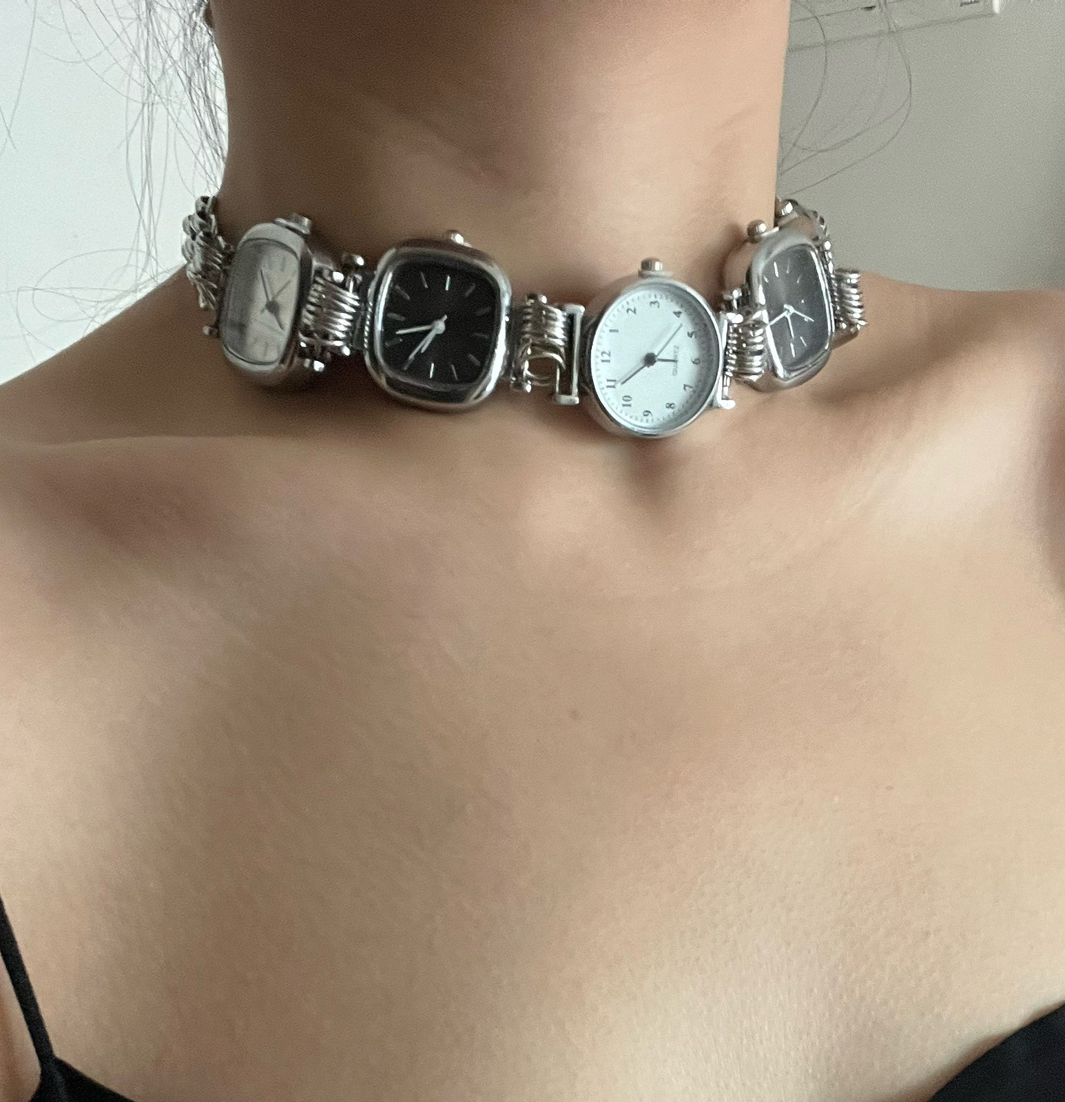 Vintage Watch Face Choker Necklace for Women Retro Statement Jewelry Gift
