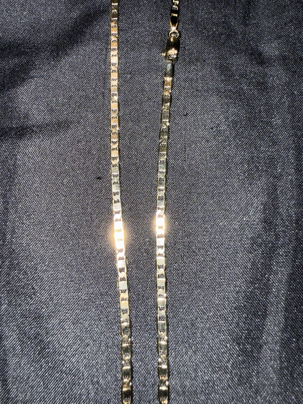 Stamped 18k Gold Filled Valentino Necklace Lobster Clasp. 20” Long- 2mm Wide