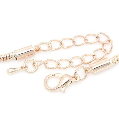 8.5″ plus 2″ extension Rose Gold Tone Snake Chain Bracelet with Lobster Clasp
