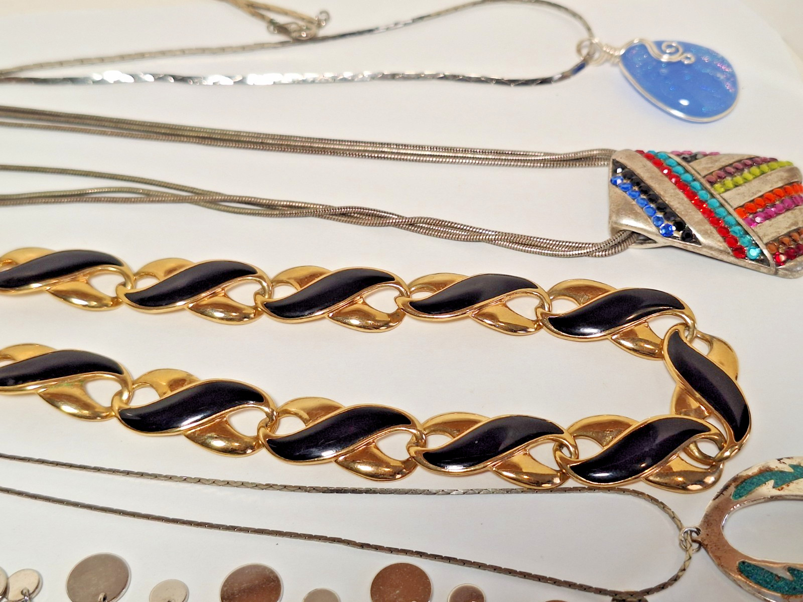 Lot of 5 Branded, Unbranded Fashion Necklaces & 1 With Sterling Silver Pendant