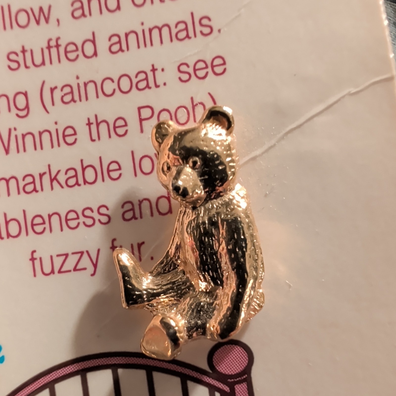 TINY TEDDIES Teddy Bear Pins Hat Lapel Gold Tone Roman Inc private collection