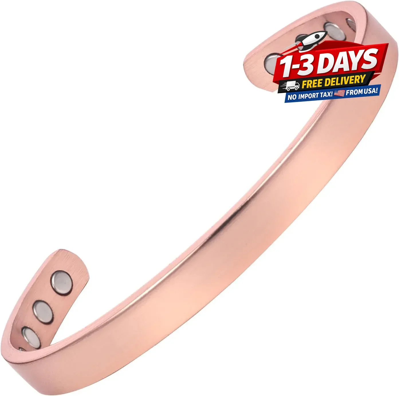 MagEnergy Copper Bracelet for Men and Women, 99.9% Pure Copper Magnetic Bangle w