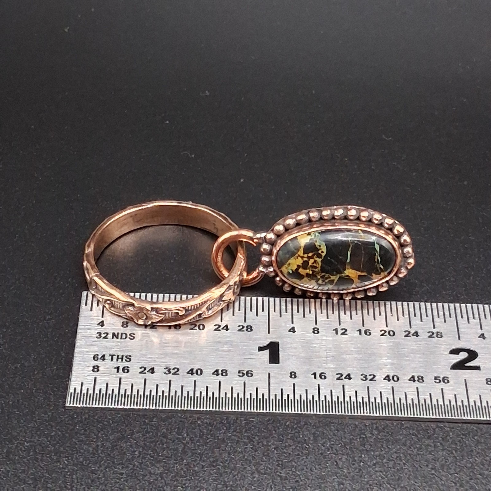 Black Jack Turquoise Copper Hoop Earrings Dangle Southwestern Native Style
