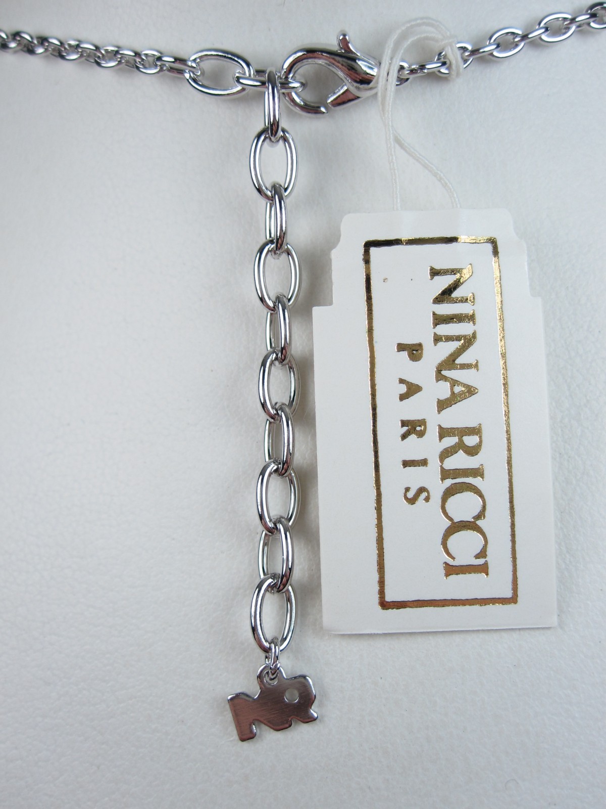 Nina Ricci Rhodium Plated Necklace with Swarovski Crystals 16-18″ – 9555