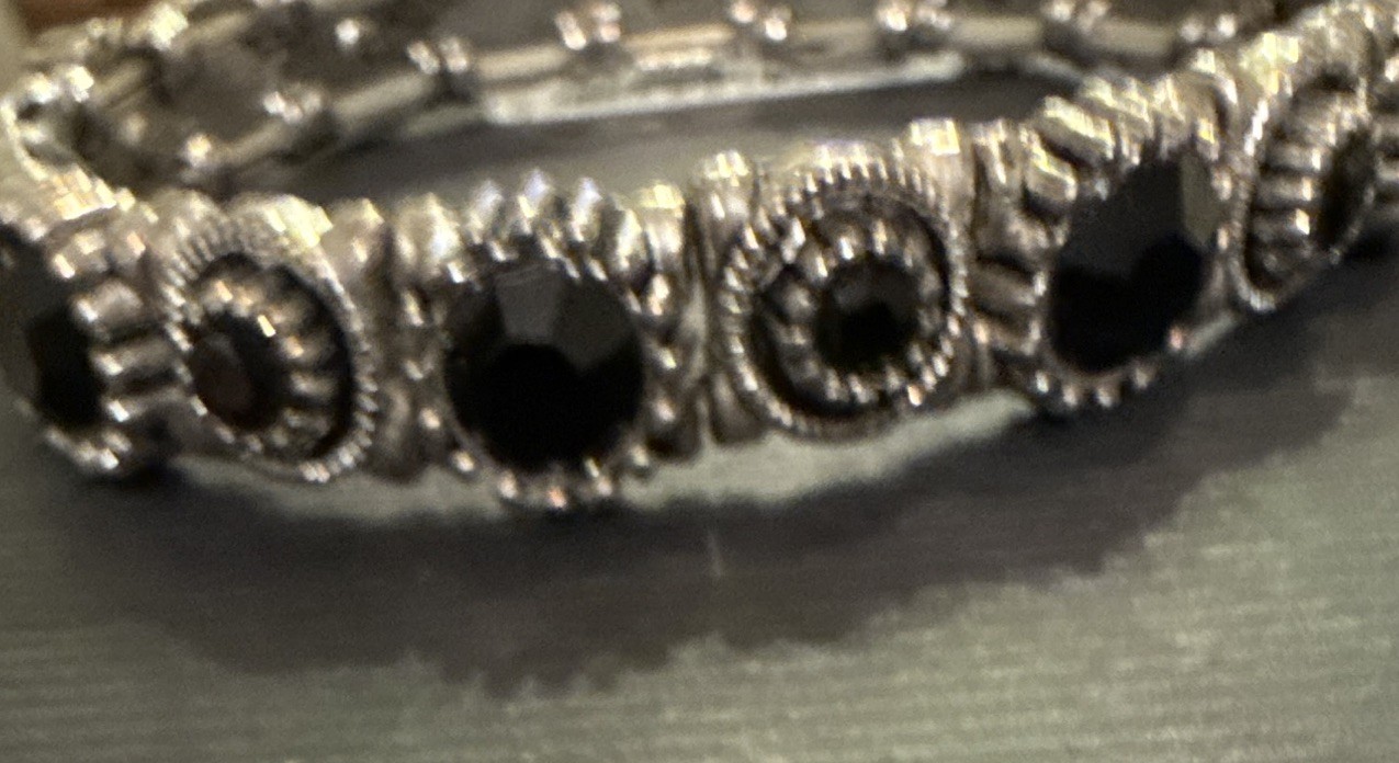Silver Tone Bar Link Chain Bracelet, Metal, Box Clasp, No Stone