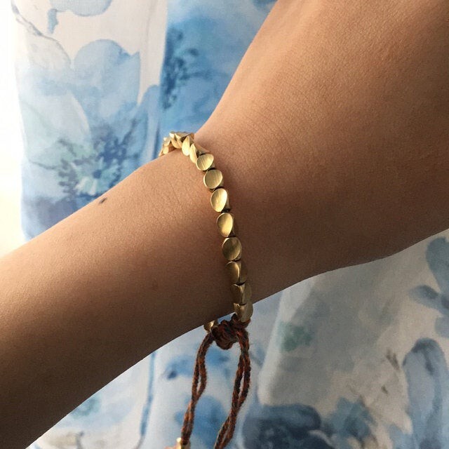 Tibetan Copper Beaded Bracelet Good Luck Friendship Wealth Healing Handmade Gift