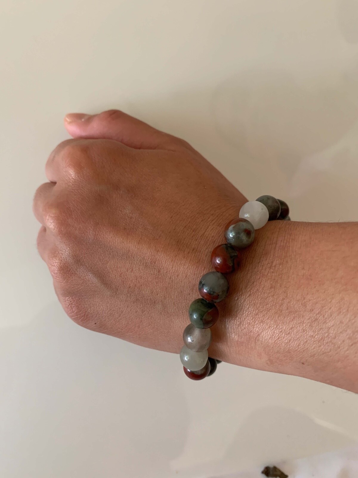Large 12mm Rare African Bloodstone bracelet Healing Bracelet Yoga bracelet women