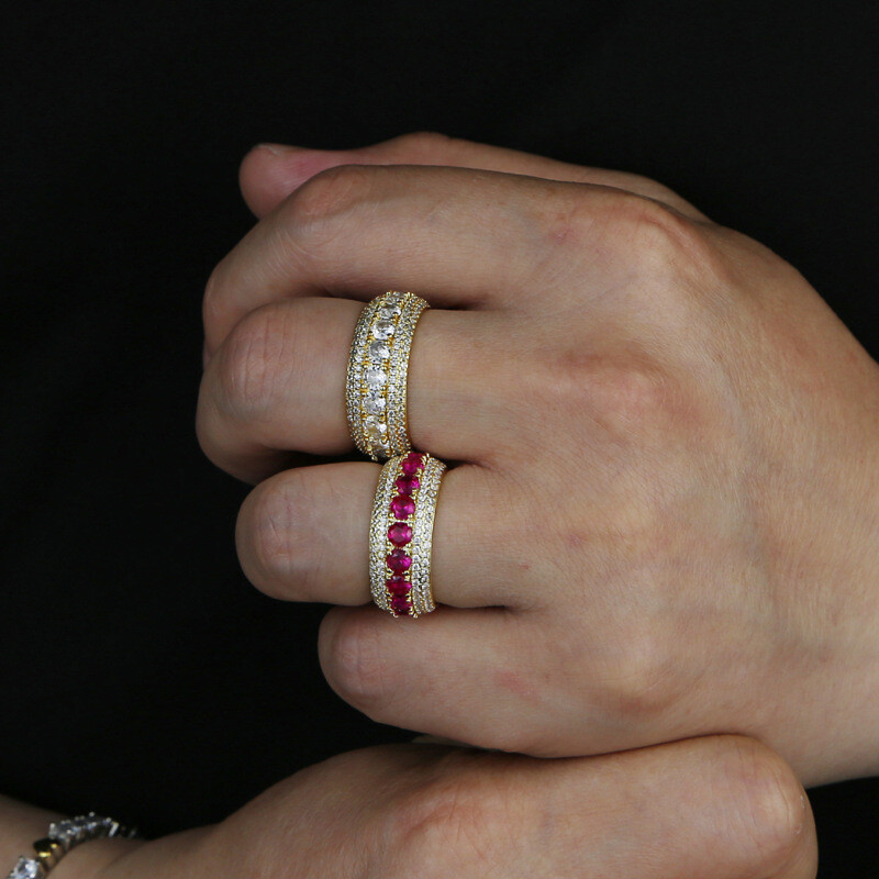 High Quality lced Out Bling Cz Men ‘s Ring Jewelry Luxury Full CZ Fashion Rings