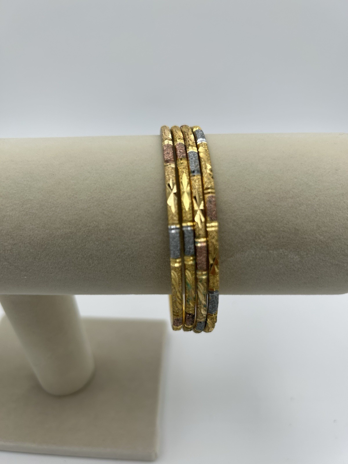 Indian Traditional Bangles Set Gold/Pink/Blue – 2.5” Diameter