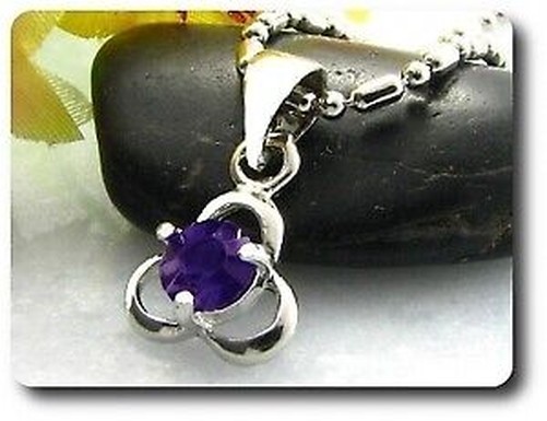 Amethyst Pendant 0 5/32in Gold Plated White 18 K