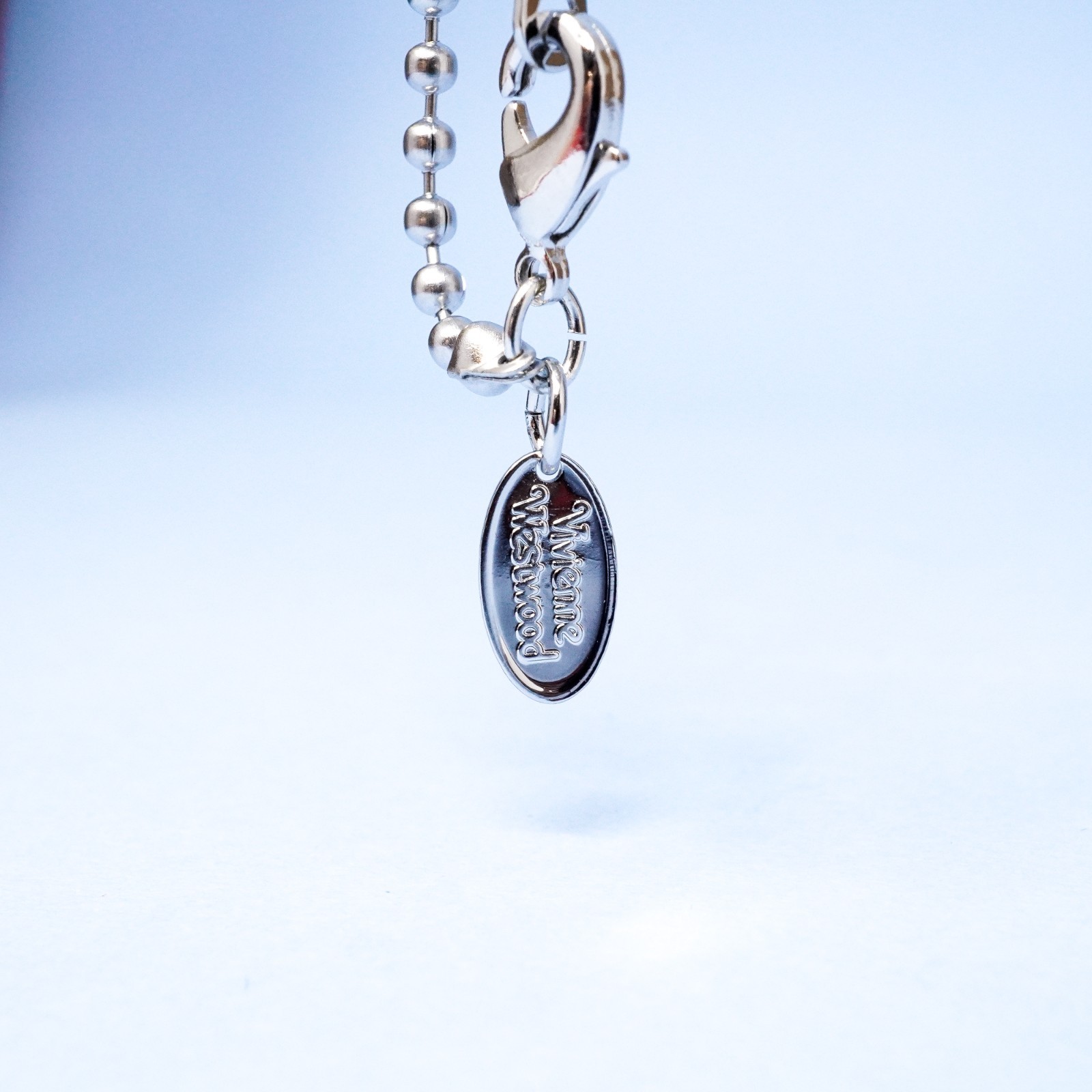 Vivienne Westwood Necklace Silver Large Square Hollow Orb Pendant With Gift Box
