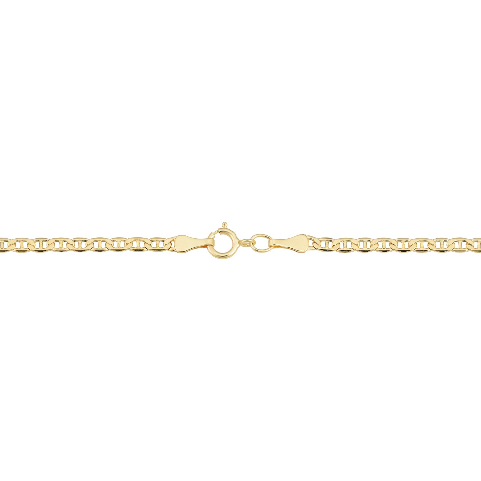 Kooljewelry Womens Elegant Link Chain – 10K Gold Mariner Link Anklet 10 in