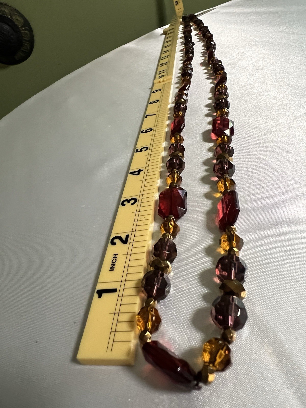 Multi Strand Statement Necklace Autumn Burgundy Amber Faceted Beaded 3 Tier NWT