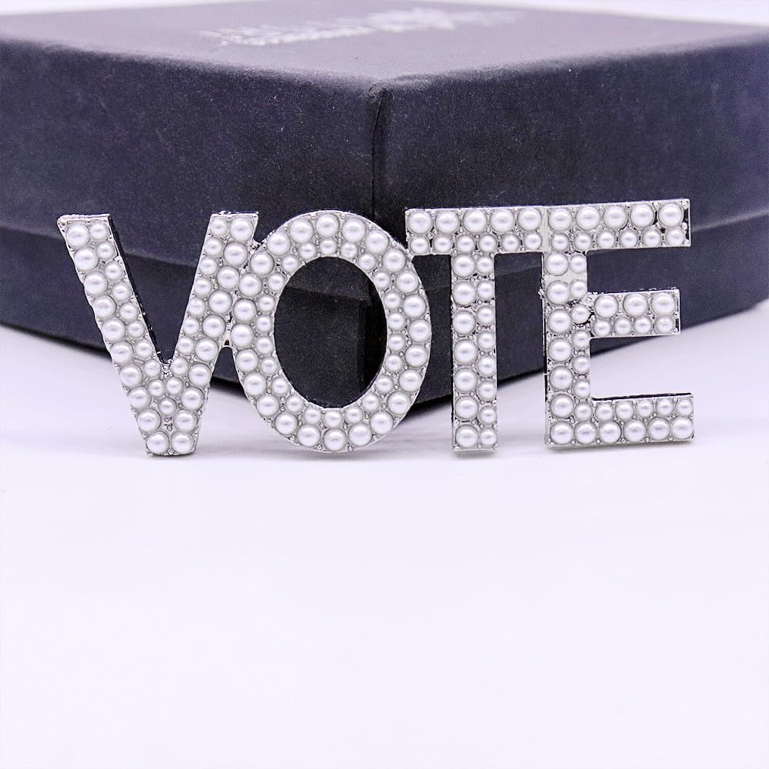 Social Gifts Pearl Letter Vote Pin Brooch Paraphernalia Graduation Jewelry