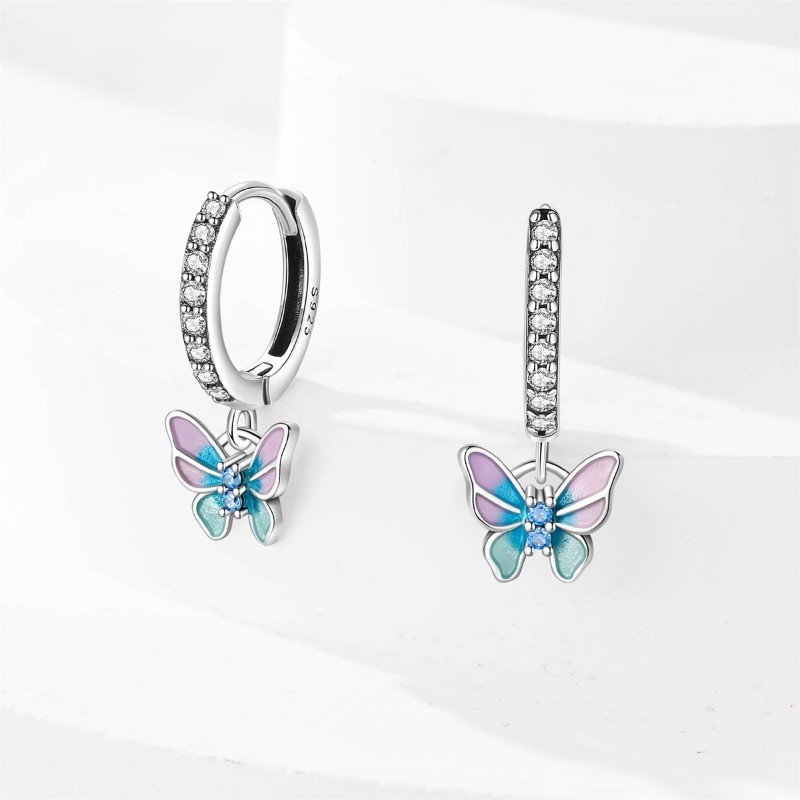 PANDACH 925 Sterling Silver Butterfly Dangle Earrings for Women Birthday Gift