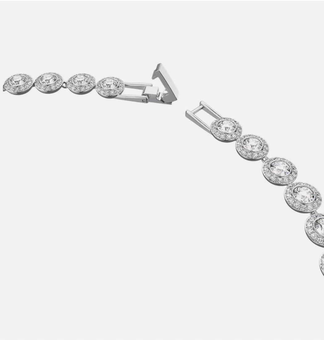 Silver Tennis Necklace Angel With Swarovski Elements Original Crystals Jewellery