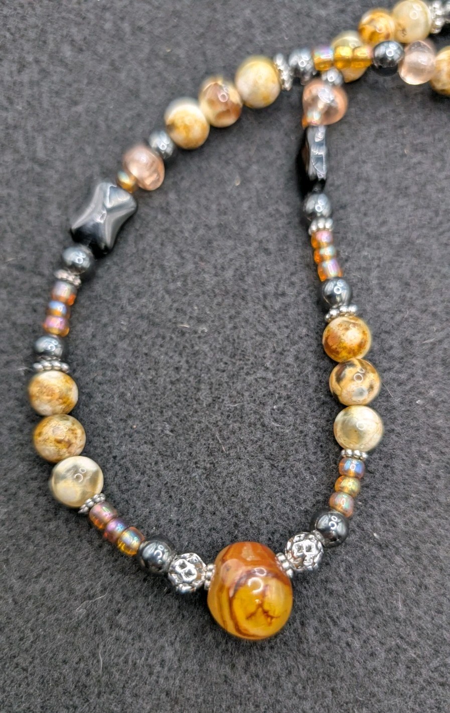 Women’s Stylish Artisan Boho Mixed Beaded Necklace 25-28″ Long 💛🧡🤍🤎