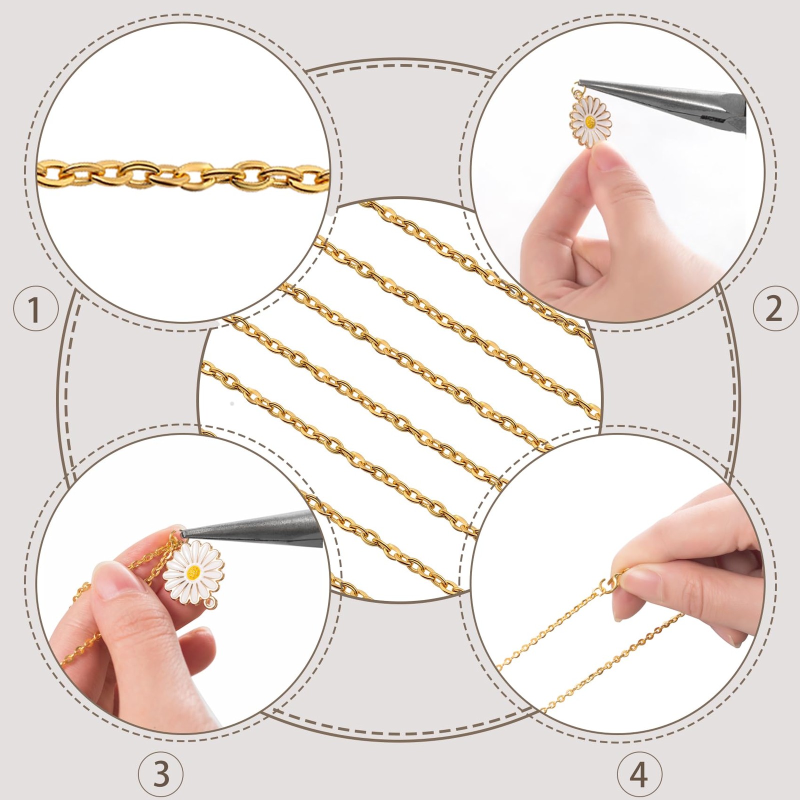 Lemonkey 24 Pack 18 Inch Gold & Silver Plated Bulk Cable Link Chains DIY Craft