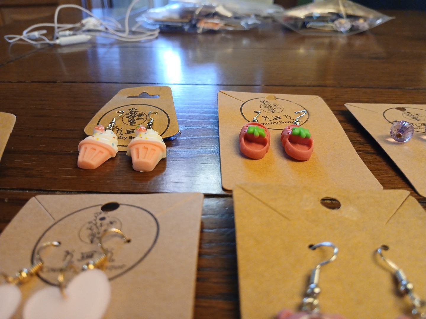 New Lot Of 9 Pair Cute Fun Pink Earrings For Kids, Teens, Young Adults