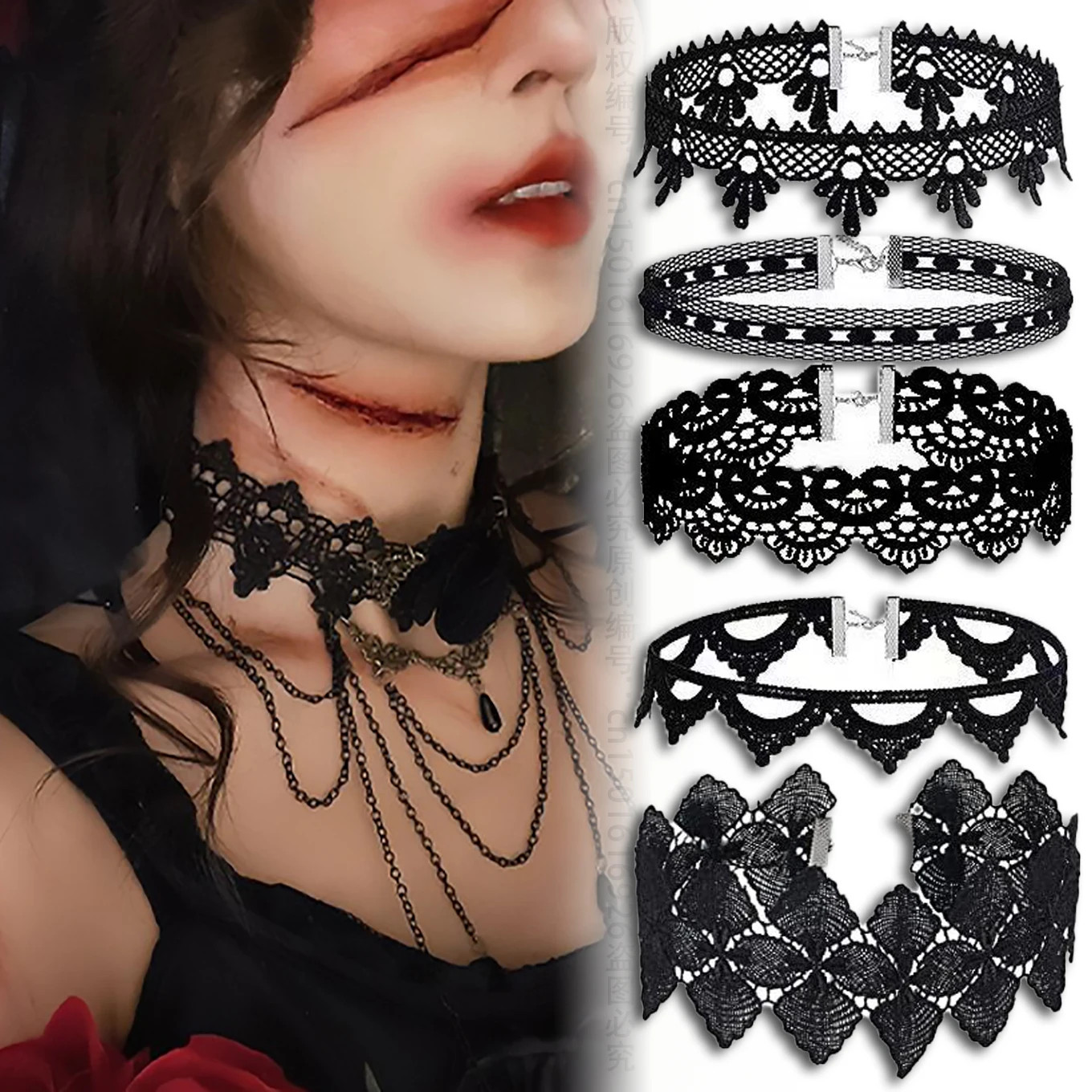 Lady Chokers Leaf Tassel Women Neck Jewelry Accessory Girl Lace Gothic Vintage S