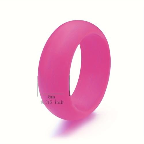 10-Pack Hypoallergenic Silicone & Rubber Ring Set for Women – 8mm Wide 6