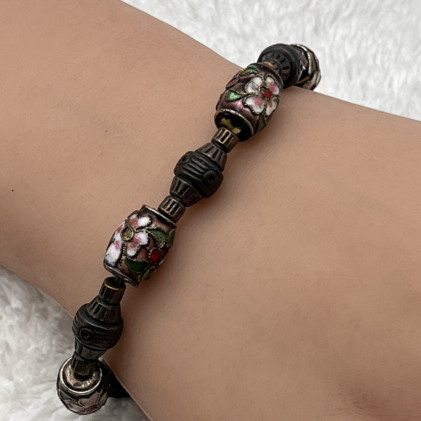 Boho Bracelet Lot of 2 Cloisonné Millefiori Beads