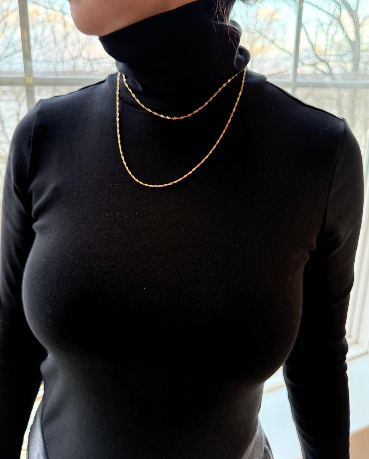 22K Gold Plated Twist Chain Necklace 2mm 17.2″ – Luxury pouch gifts