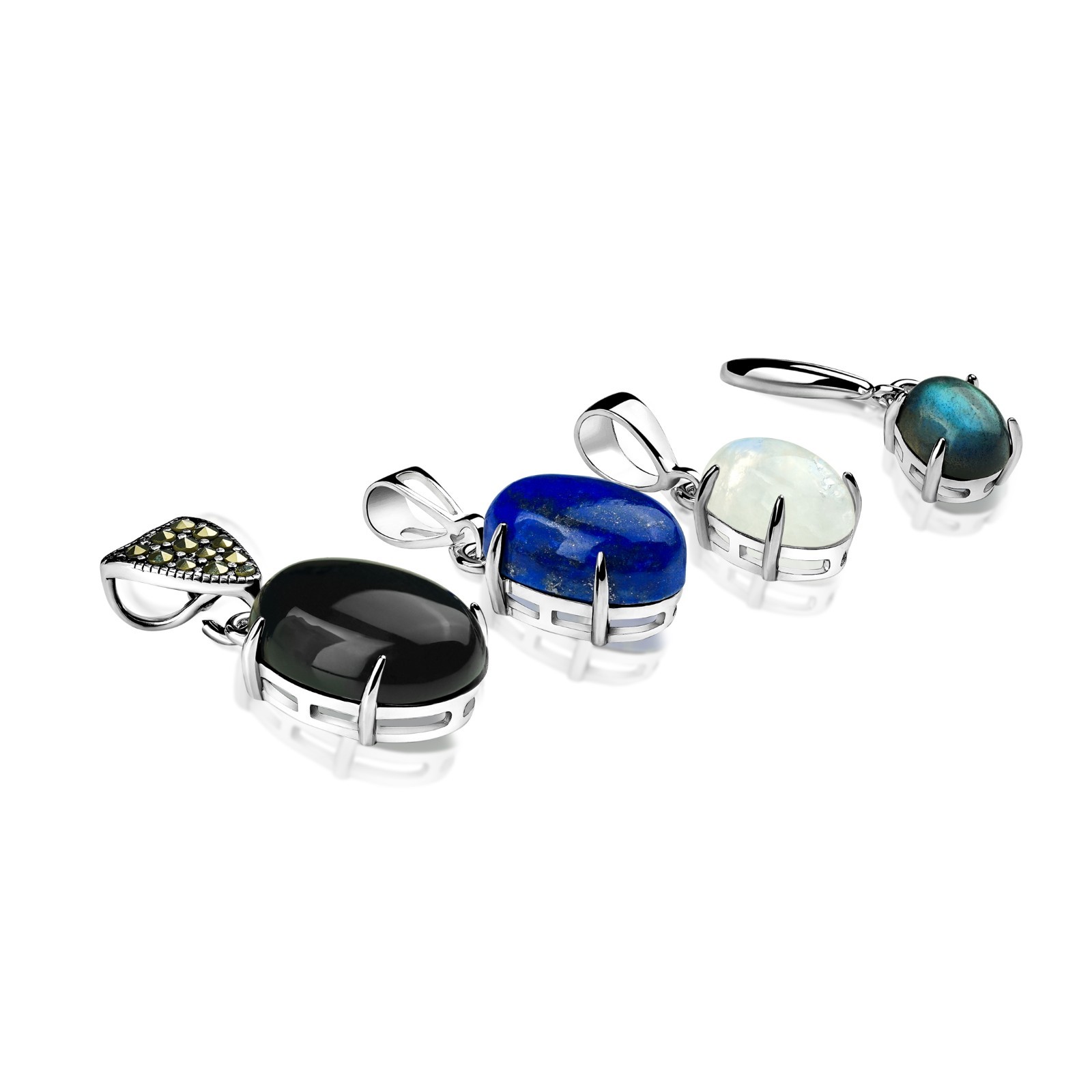 Silver Prong Settings – Rhodium Plated Universal Mounts for Pendants, Earrings