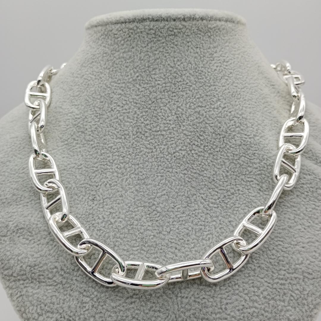 Silver 925 Necklace Chaine d’Ancre Toggle Clasp 40