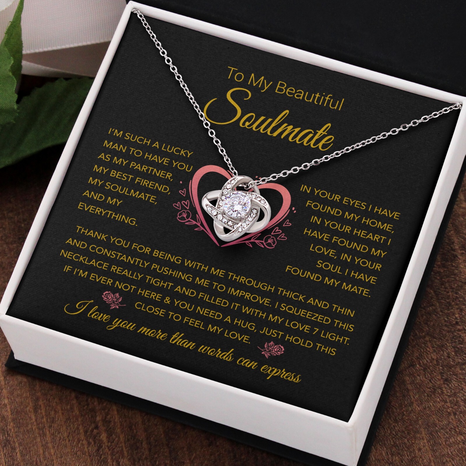 To My Soulmate Necklace, Vanlentines Gifts For Women, Anniversary Gift