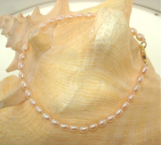 4.5MM SINGLE-STRAND CULTURED FRESHWATER PINK OVAL PEARL YP ANKLET 9″-11″ #1