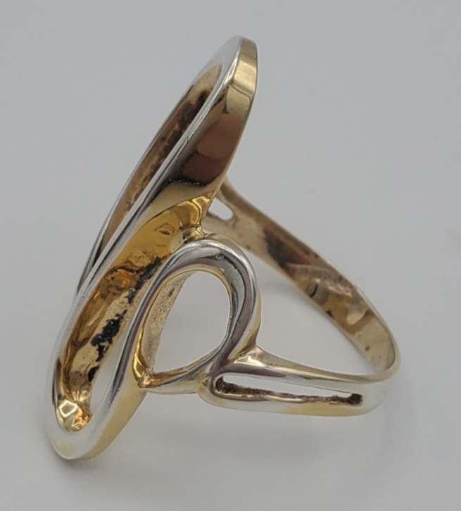 Sterling Silver Ladies Ring Swirl Design Size 5 1/2 No Makers Mark 2 1/2mm x 30m