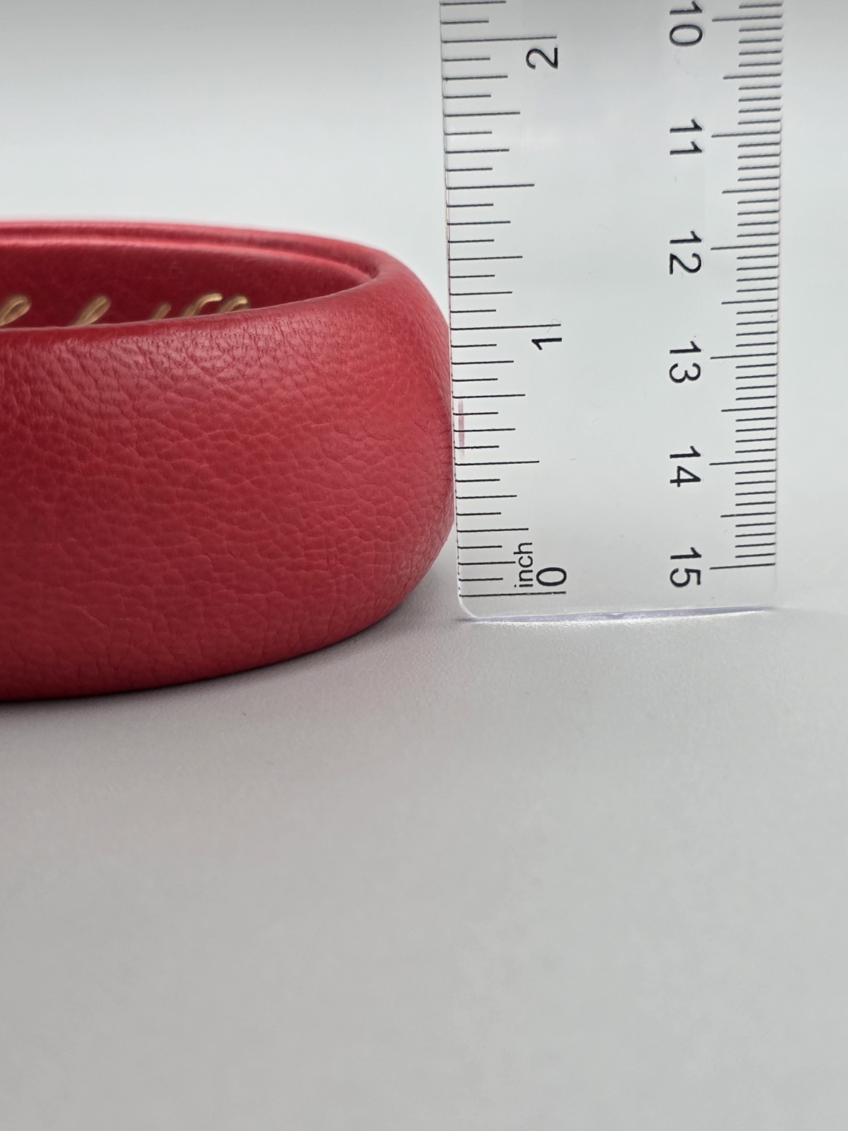 Scuola del Cuoio Genuine Red Italian Leather Wide Bangle Bracelet Made in Italy