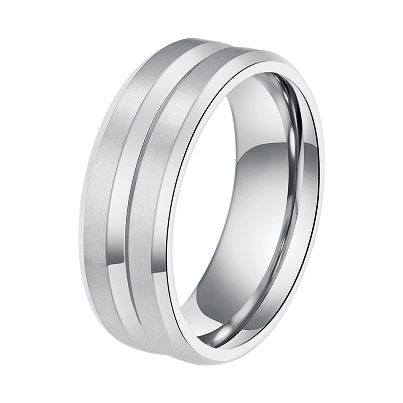 Couples Men Women Stainless Steel Ring Set Cubic Zirconia Stacking Wedding Band