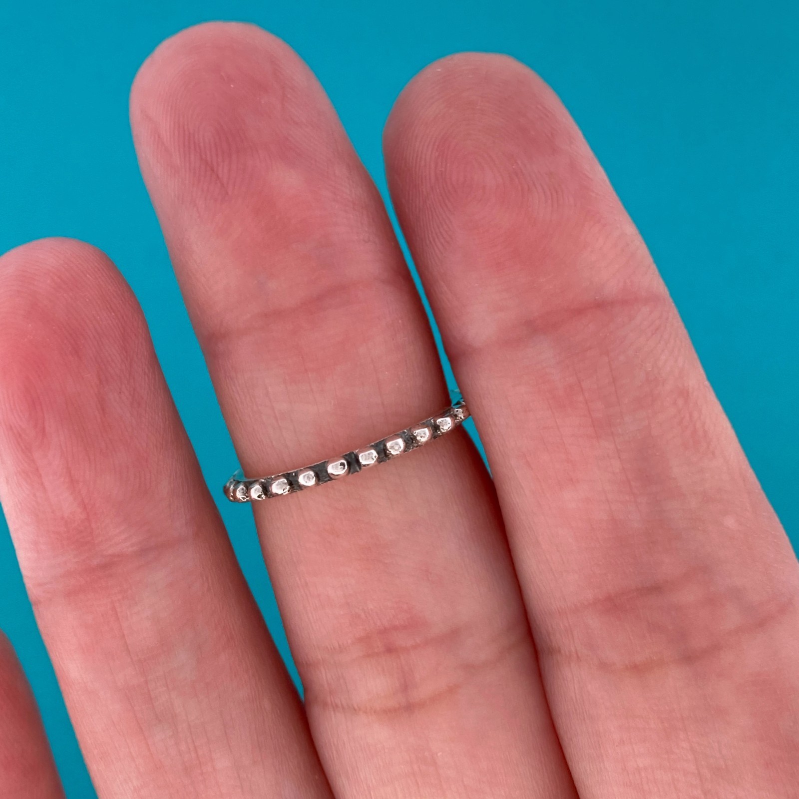 Sterling Silver 925 Simulated Turquoise Bali Pinky Finger Ring Size 5, US Seller