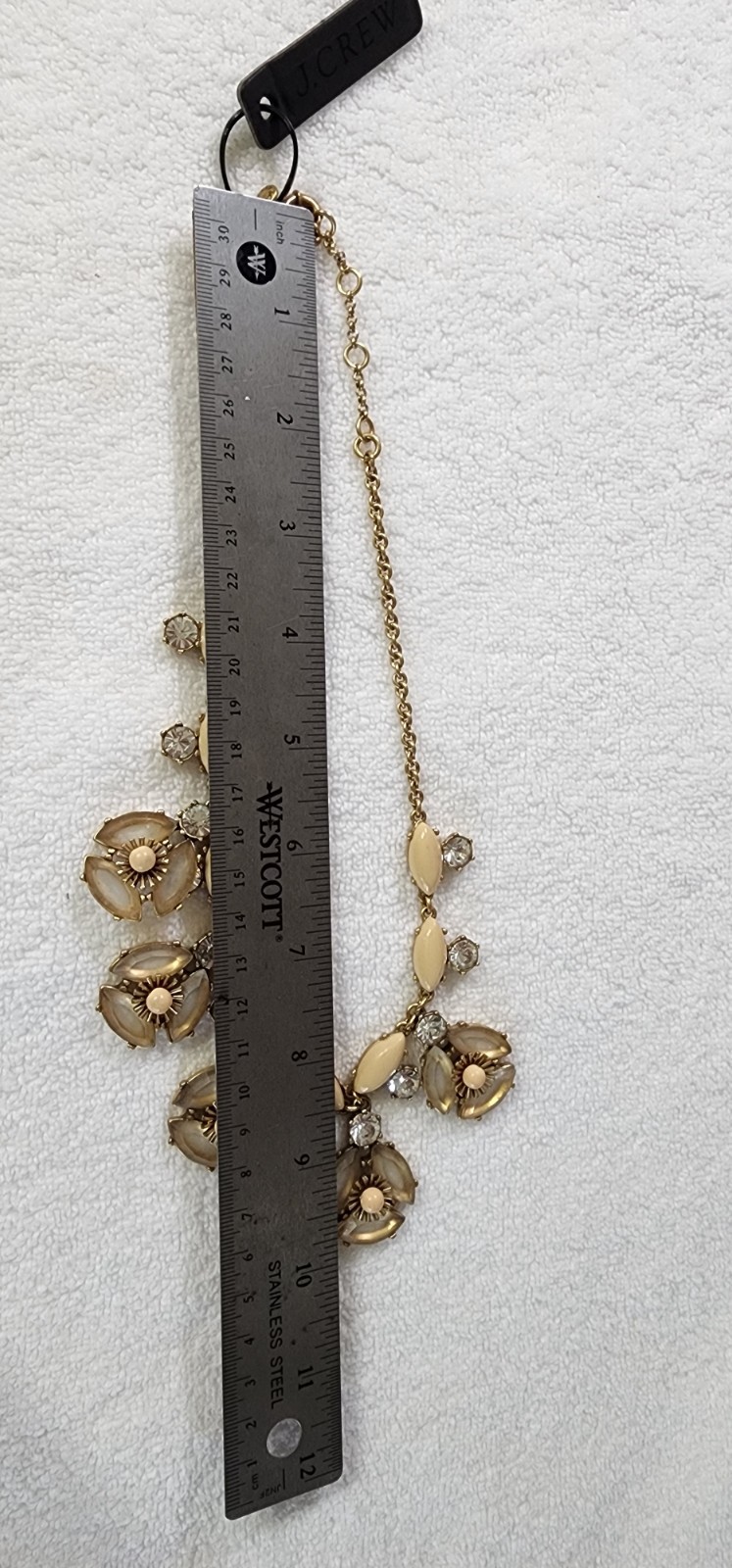 J Crew Brass Mosaic Acrylic Drop Pendant Necklace NWT