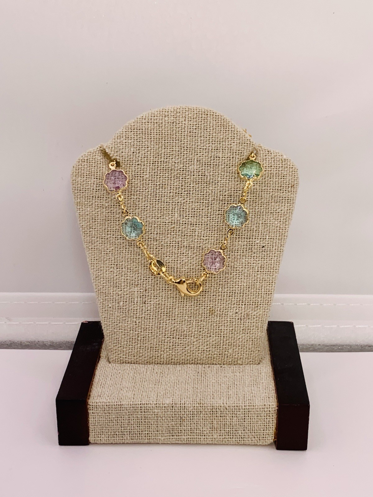 19” Length Gold Filled 7.88 Gram Multi Colored Gems Necklace (#FPN2)