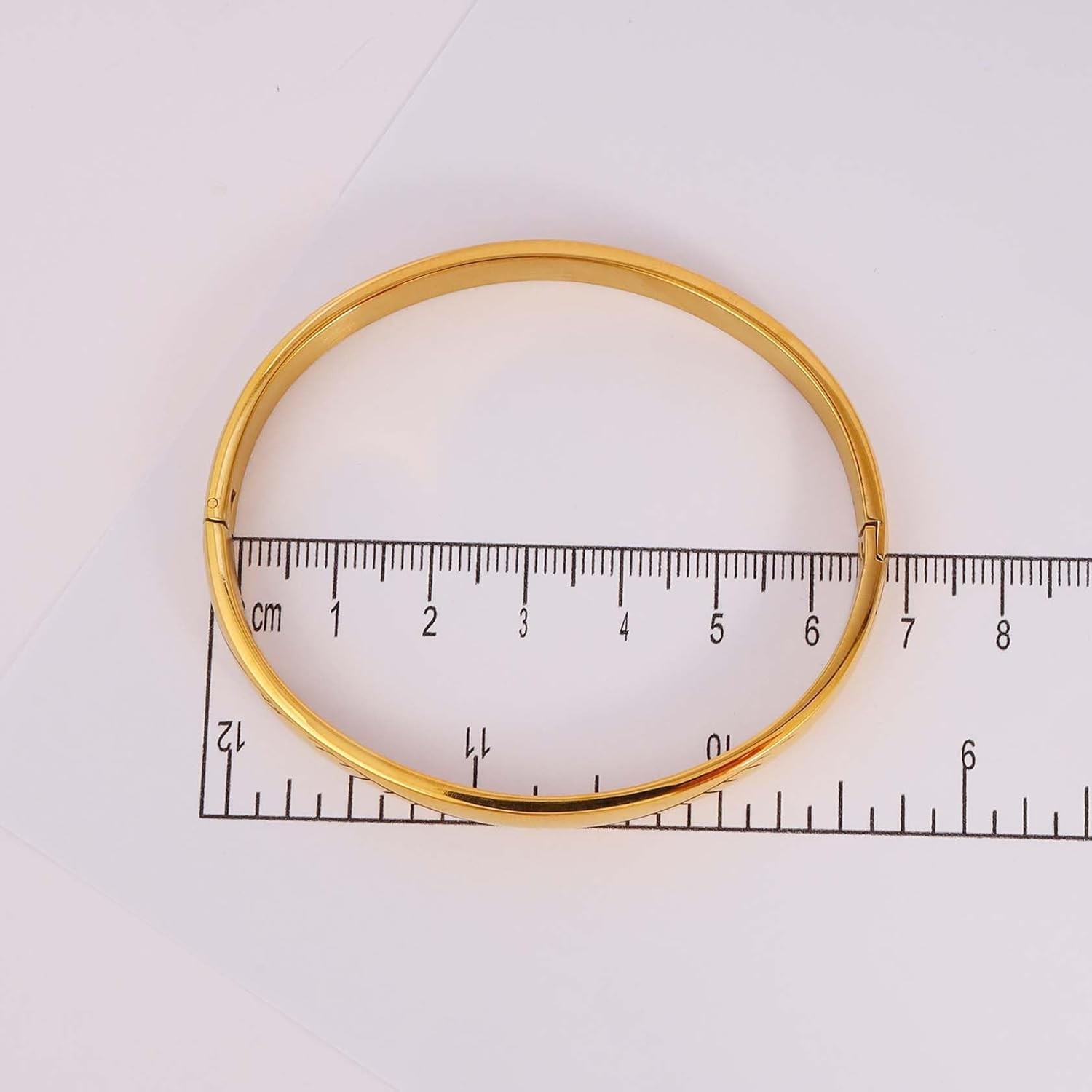 Womens Bangle 8MM Stainless Steel Bracelet Oval Polished Finish Cuff Bangle 6.7″