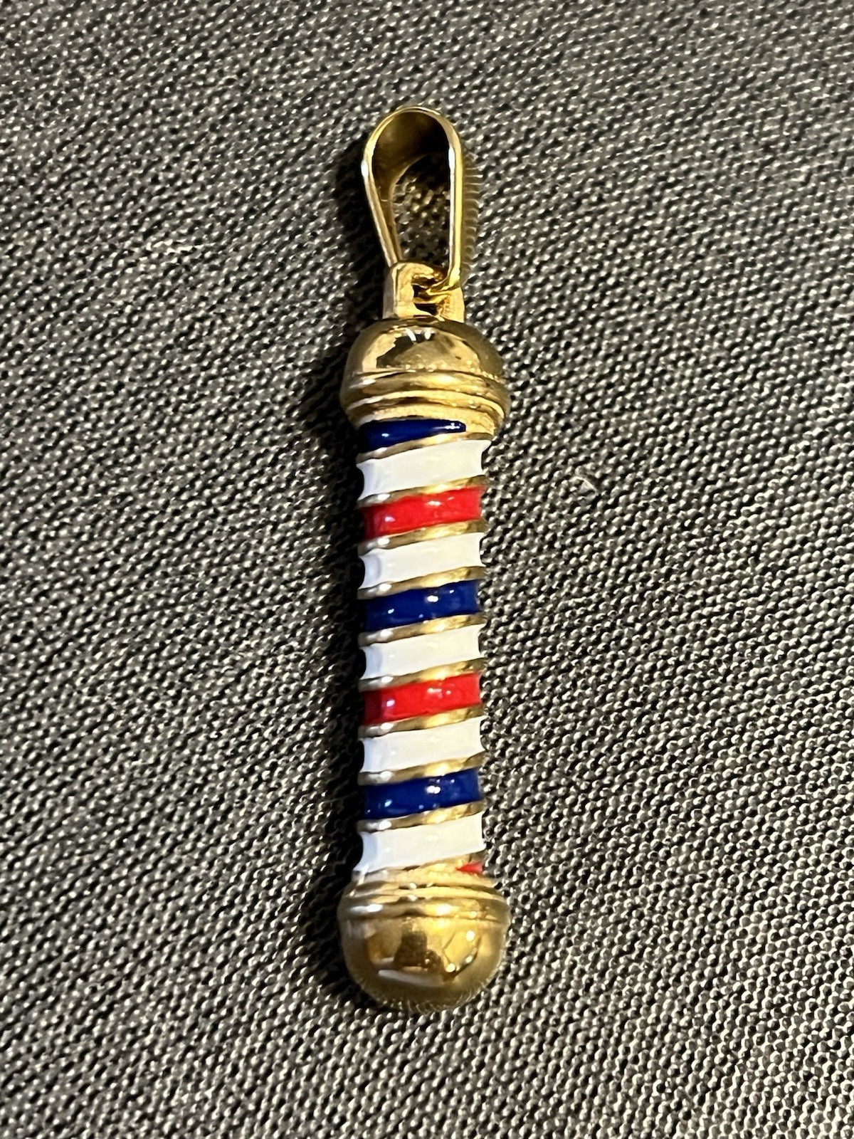 Gold 14k plated over stainless steel with 5A CZ iced out Barber Shop Pendant