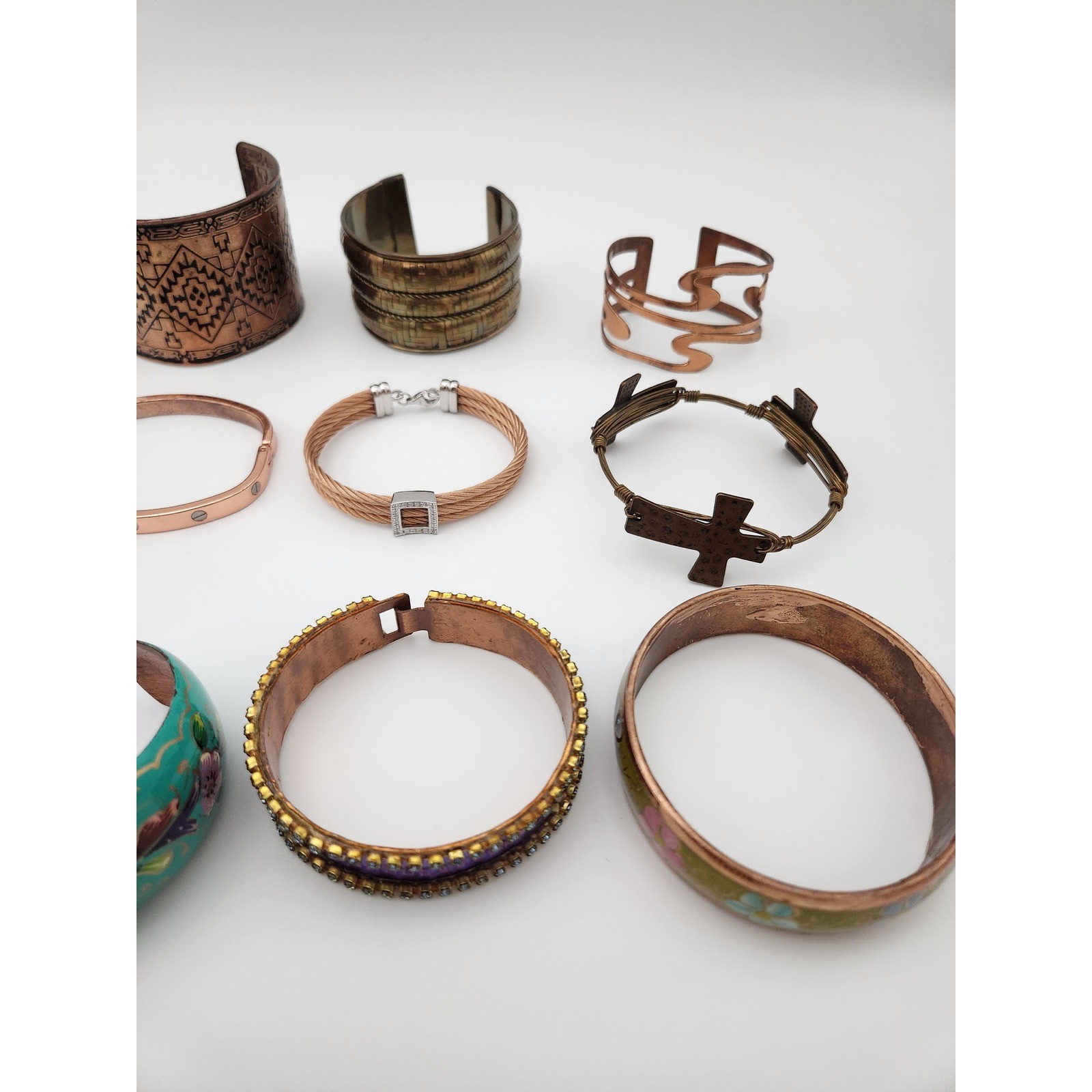 Unbranded Bracelet Lot Womens OS Mixed Copper Brass Enamel Boho Eclectic 16pc