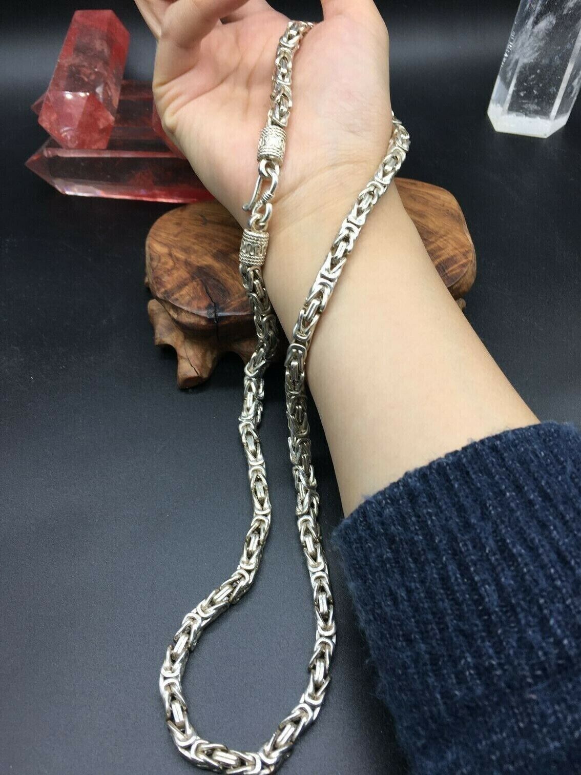 Rare Chinese Miao Tibetan silver handmade necklace jewelry noble gift