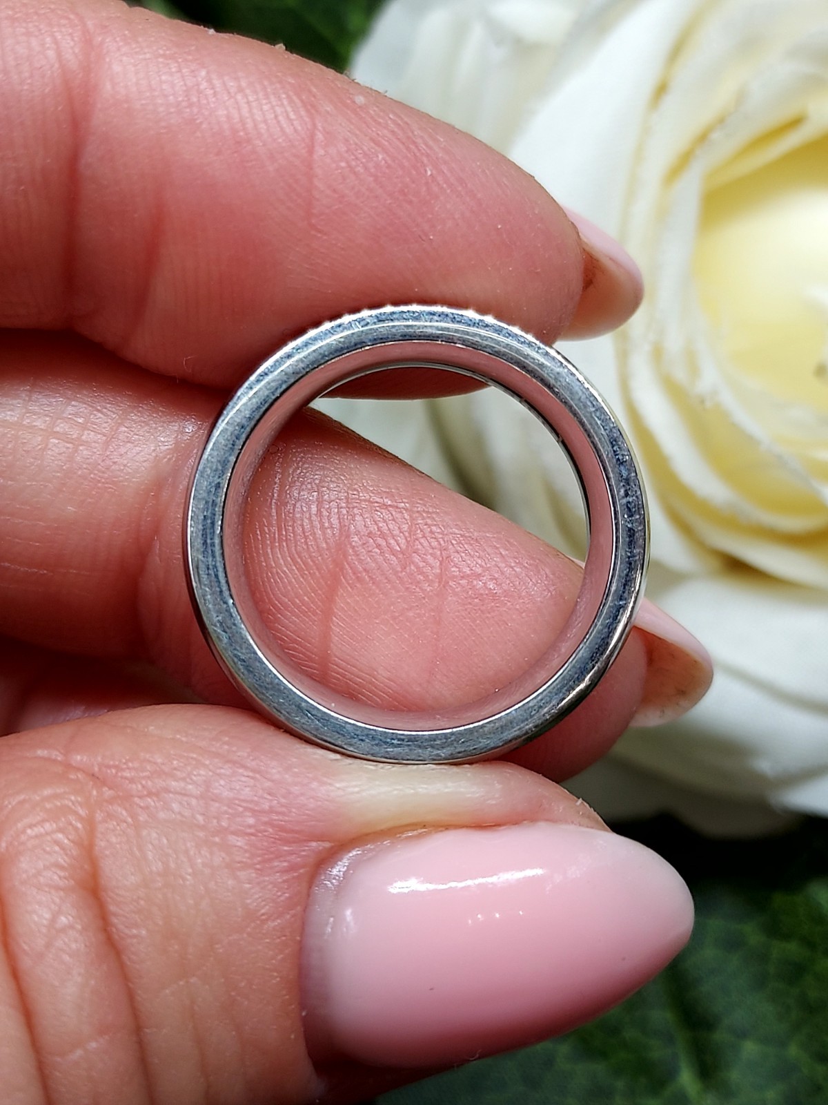 A Stunning S.Steel 5.5mm Wide Band With Channel Set Cubic Zirconia Uk Size L
