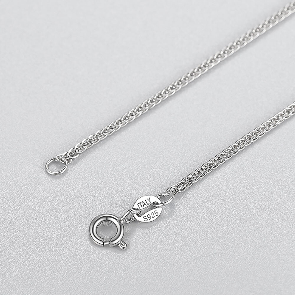Genuine 925 Sterling Silver Fine Necklace Classic 1.2mm Spiga/Wheat Chain Unisex