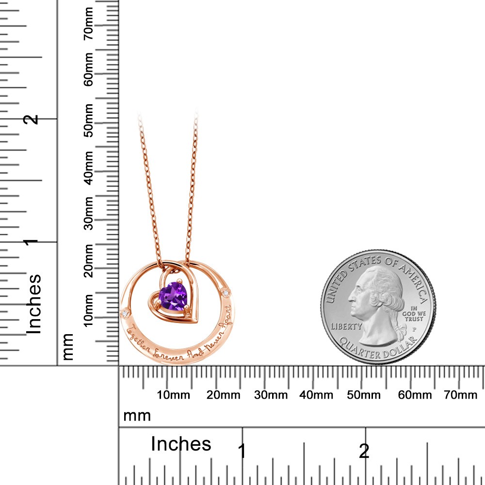 RG Plated 18K Rose Gold Plated Silver “Together Forever and Never Apart”