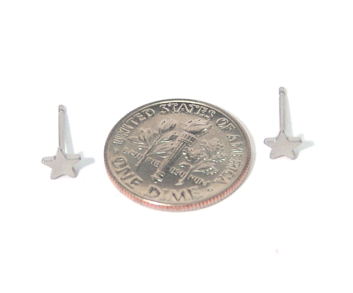 Implant Grade Titanium Star Stud Earrings Hypoallergenic Sensitive Ears SMALL