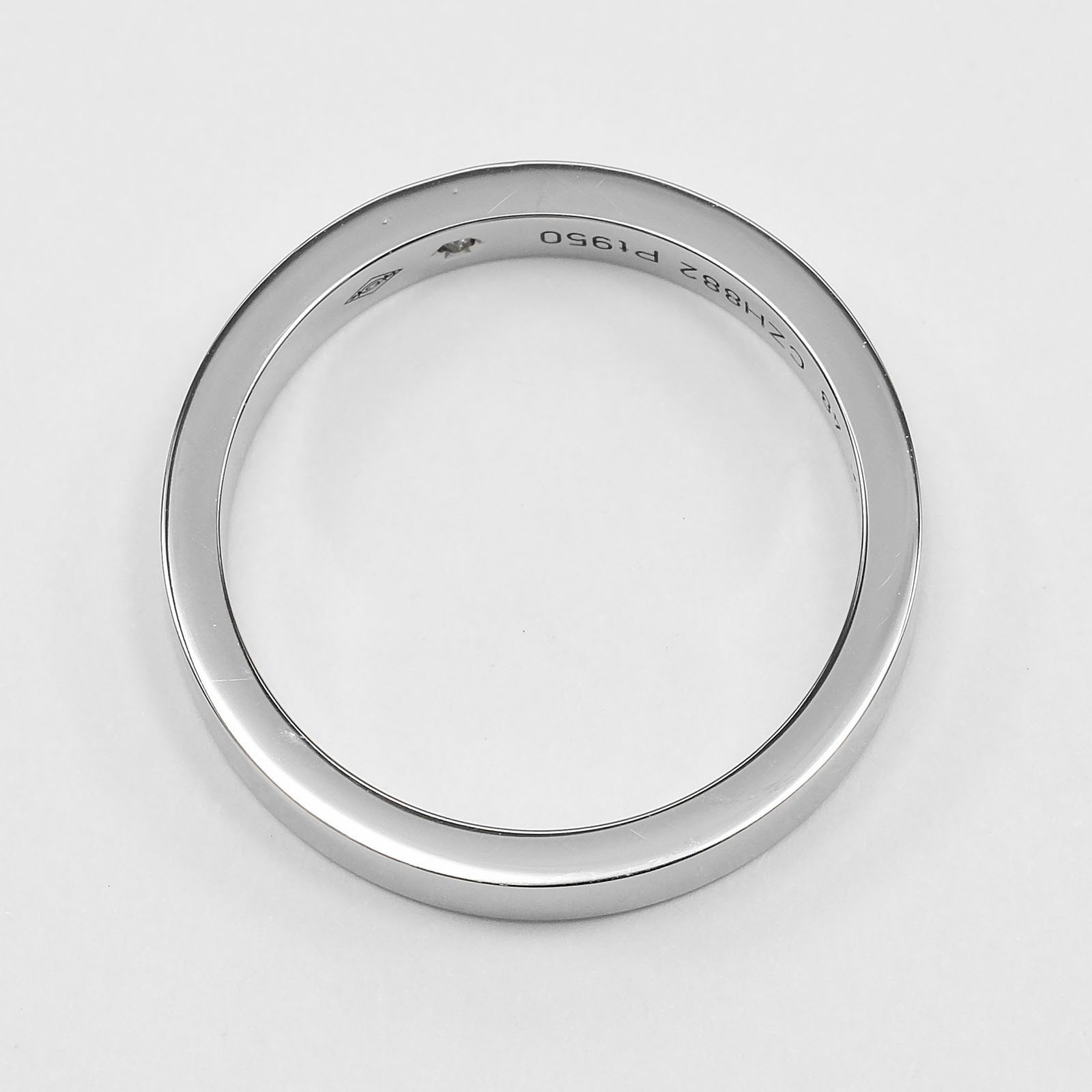 CARTIER C de Cartier engraved Ring Pt950Platinum/diamond #4.5(US Size) 4.8…