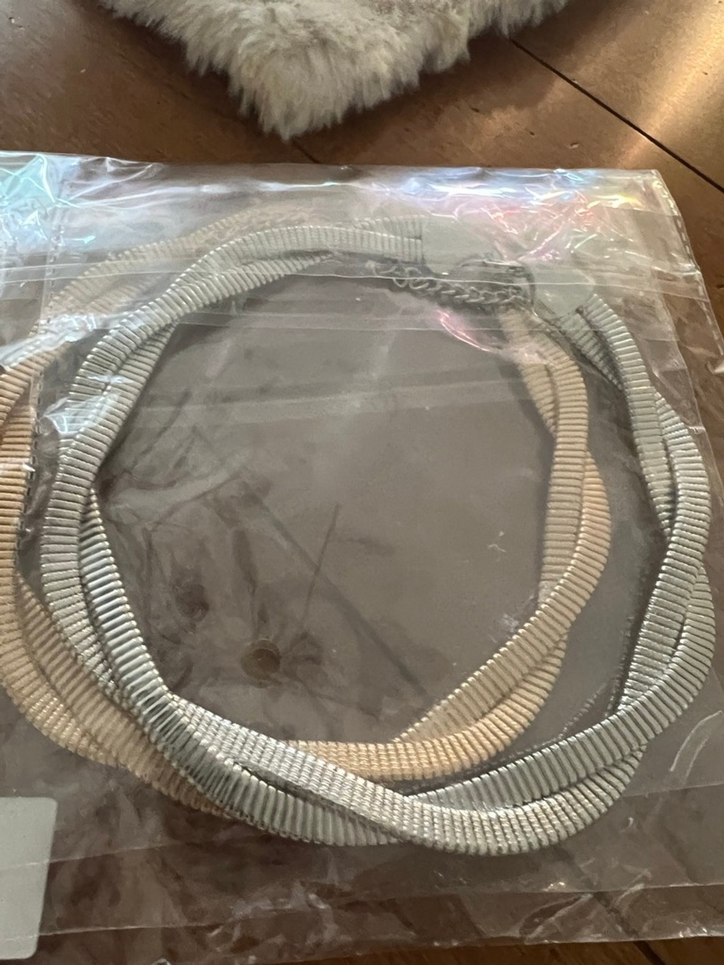 New 1 Gold & 1 Silver Snake Chain Necklace 8in