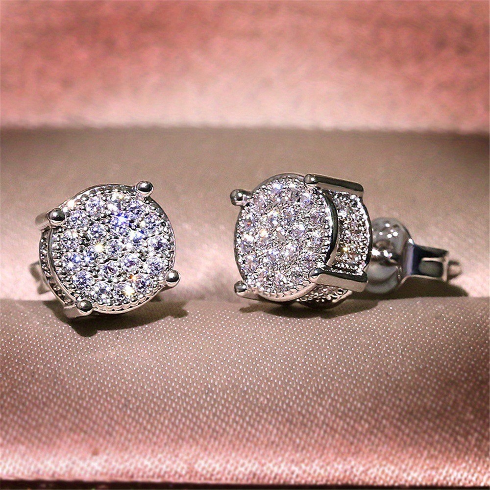 Elegant Stud Earring Alloy Round Women’s Earrings Jewelry Wedding Engagement