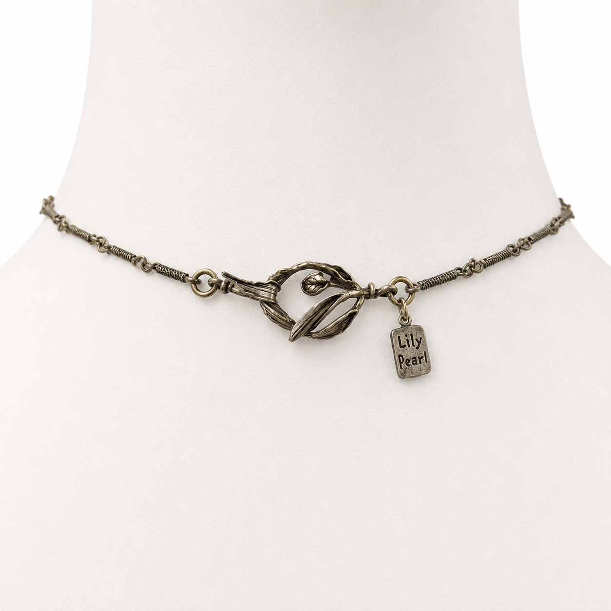 Lily Pearl Filigree Drop Necklace Sterling Silver Crystal Teardrop Necklace